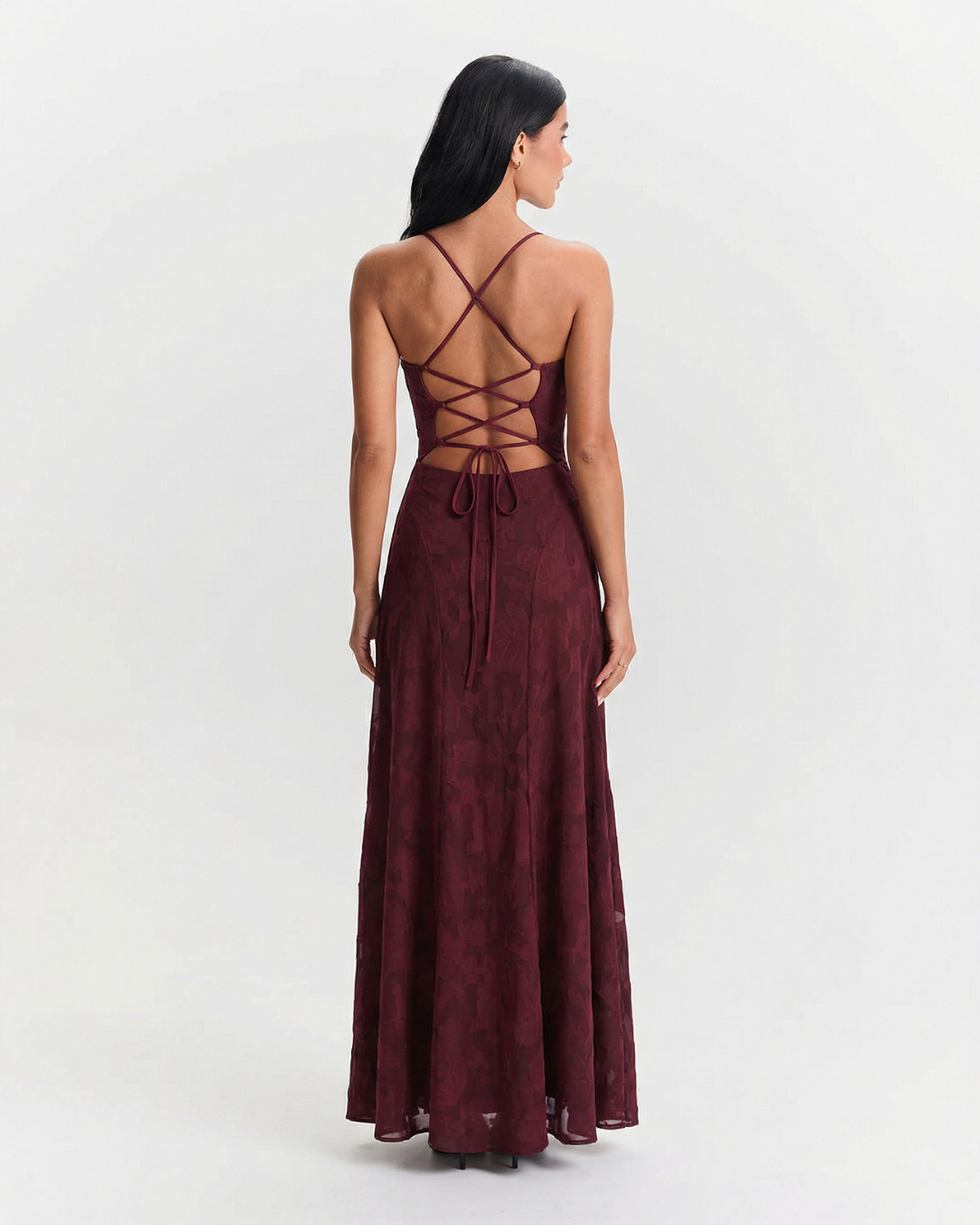 Rhianna | Women’s Lace Strappy Back Maxi Dress