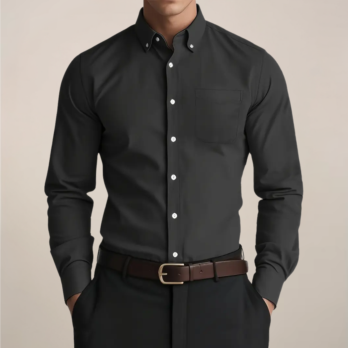 Renvio | Men’s Classic Long Sleeve Button-Up Shirt