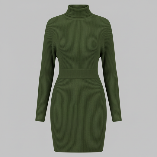 Aitana Turtleneck Ribbed Dress | Women's Plus Size Dress
