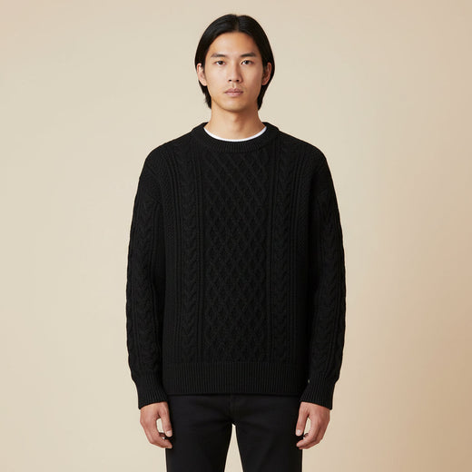 Arvont | Men’s Cable Knit Crewneck Sweater