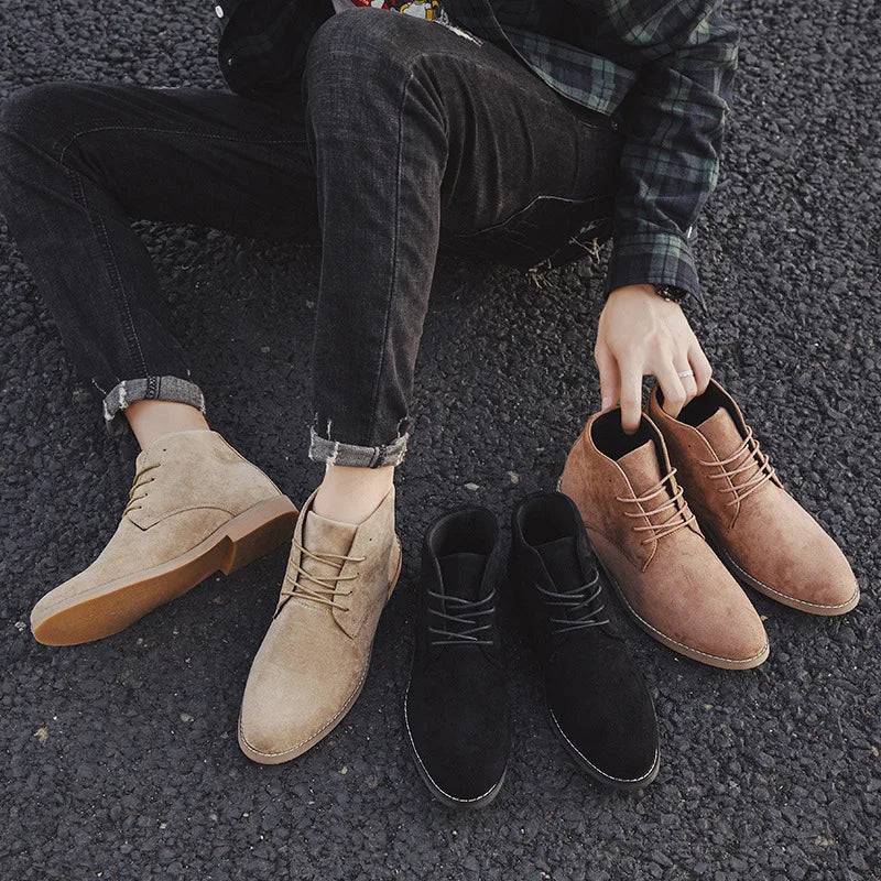 Nebula | Men’s Suede Lace-Up Chelsea Boots