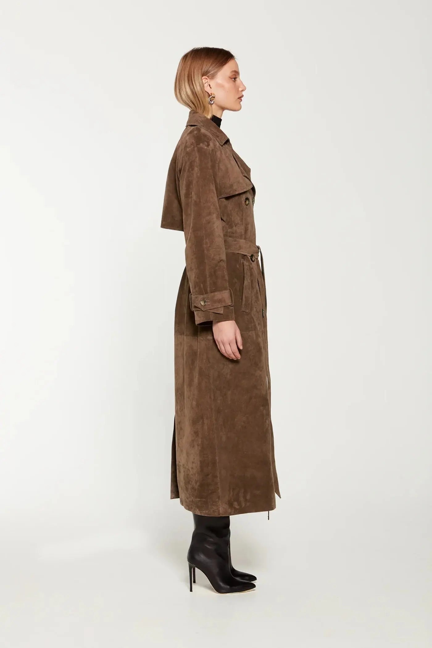 Jensen | Women’s Long Double Breasted Trench Coat