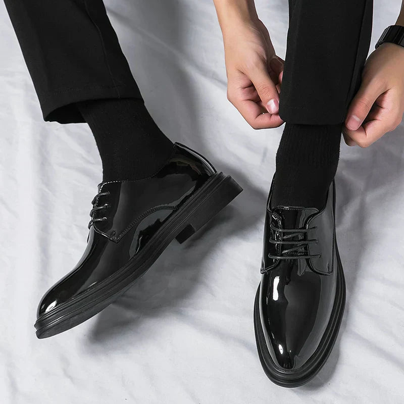 Dresden | Men’s High-Shine Black Derby Shoes