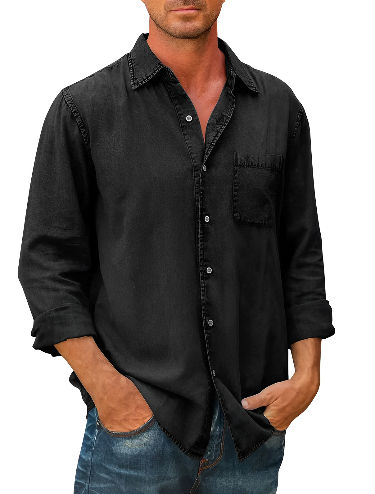 Bruno | Men’s Long Sleeve Denim Shirt