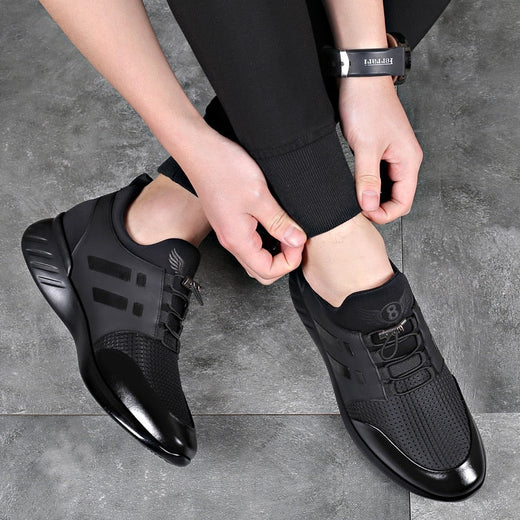 Travis | Men’s Premium Faux Leather Comfort Sneakers