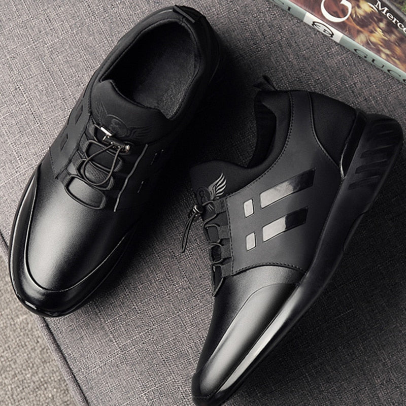 Travis | Men’s Premium Faux Leather Comfort Sneakers