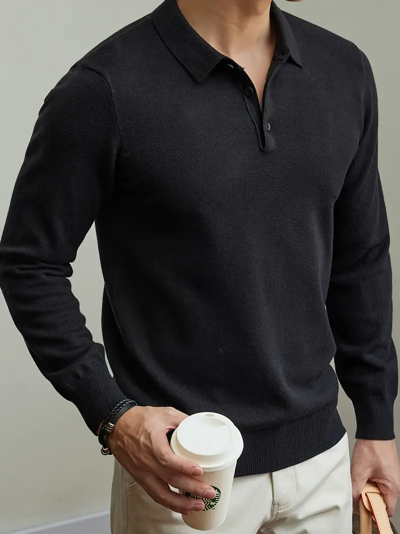 Sanfel | Men’s Stylish Knit Polo Sweater
