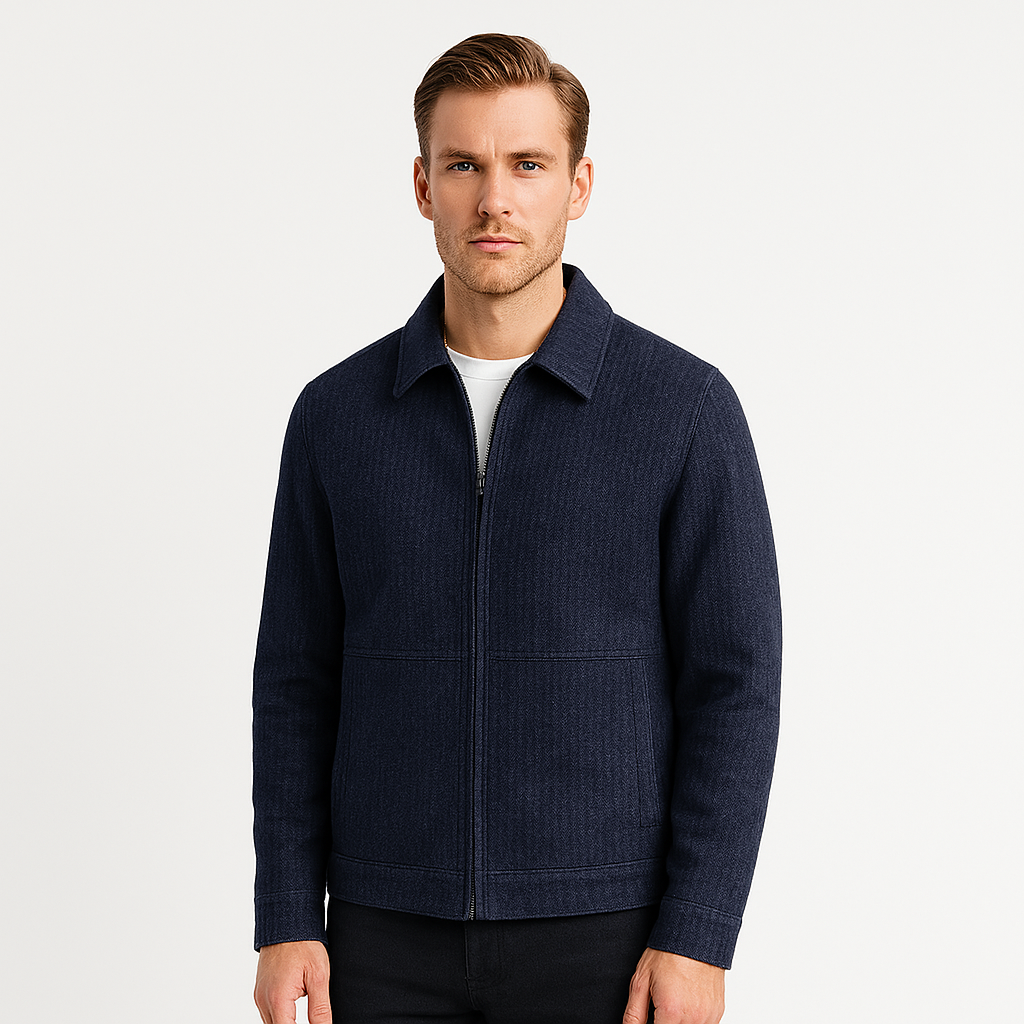 Terrence | Men’s Textured Harrington Super Shirt
