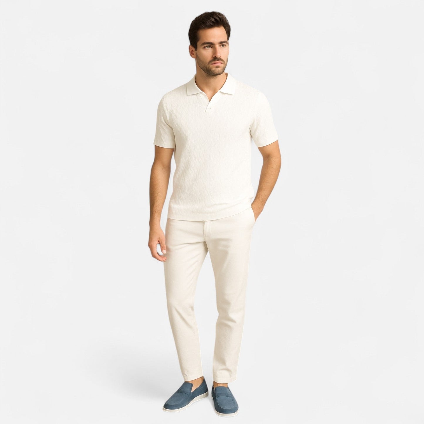 Adrian | Men’s Textured Cotton Polo Shirt