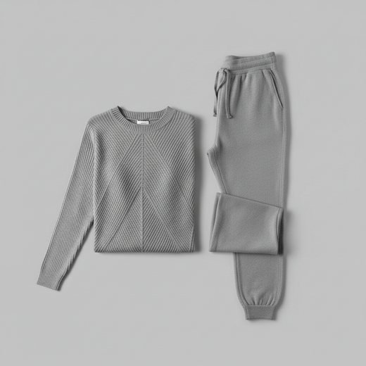 Ribbed Knit Tracksuit Set | Women's Joggers and Pullover