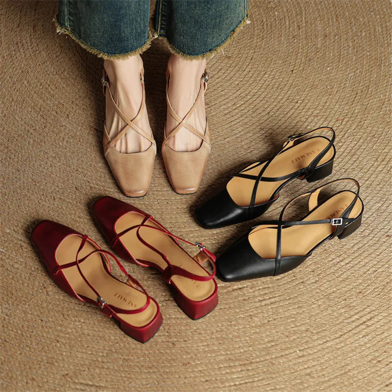 Gili | Women’s Leather Block Heel Sandals
