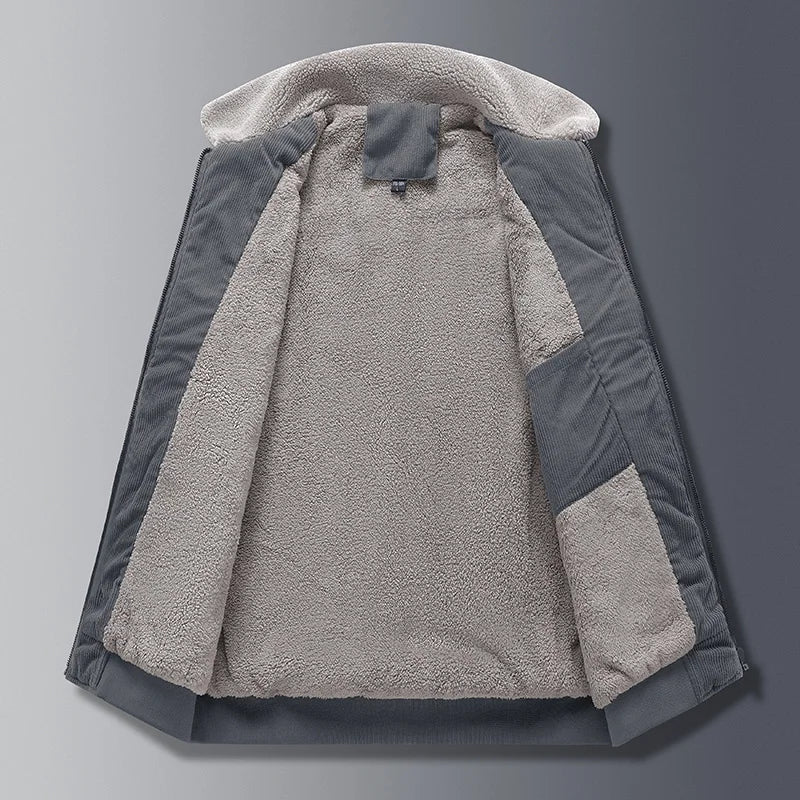 Maison | Men’s Corduroy Fleece-Lined Zip Jacket