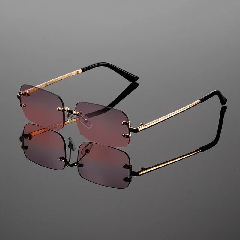 Lucan | Men’s Rimless Luxury Rectangular Sunglasses