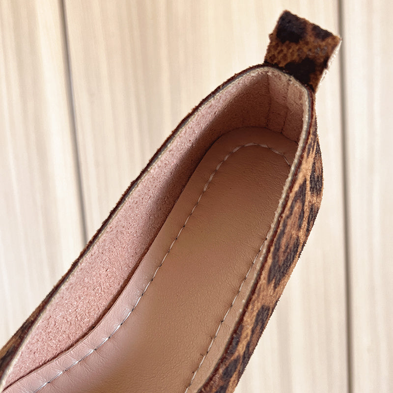 Jemie | Women’s Leopard Print Vegan Leather Flats