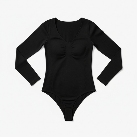 Seamless Long Sleeve Bodysuit Thong | Shapewear Bodysuit