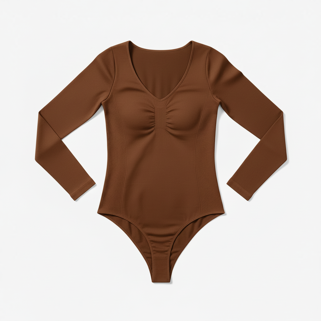 Seamless Long Sleeve Bodysuit Thong | Shapewear Bodysuit