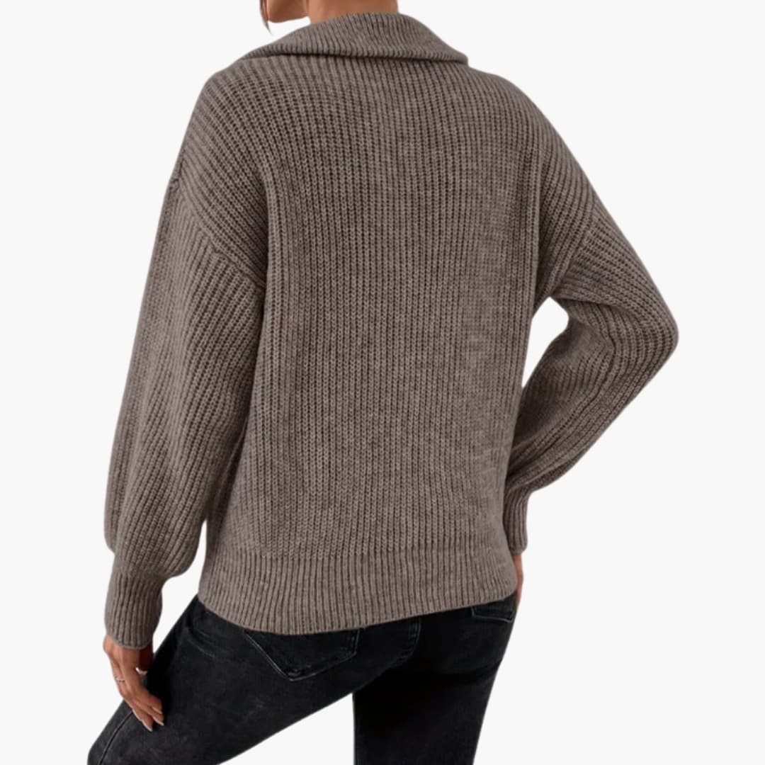 Velma | Women’s Half-Zip Rib Knit Sweater