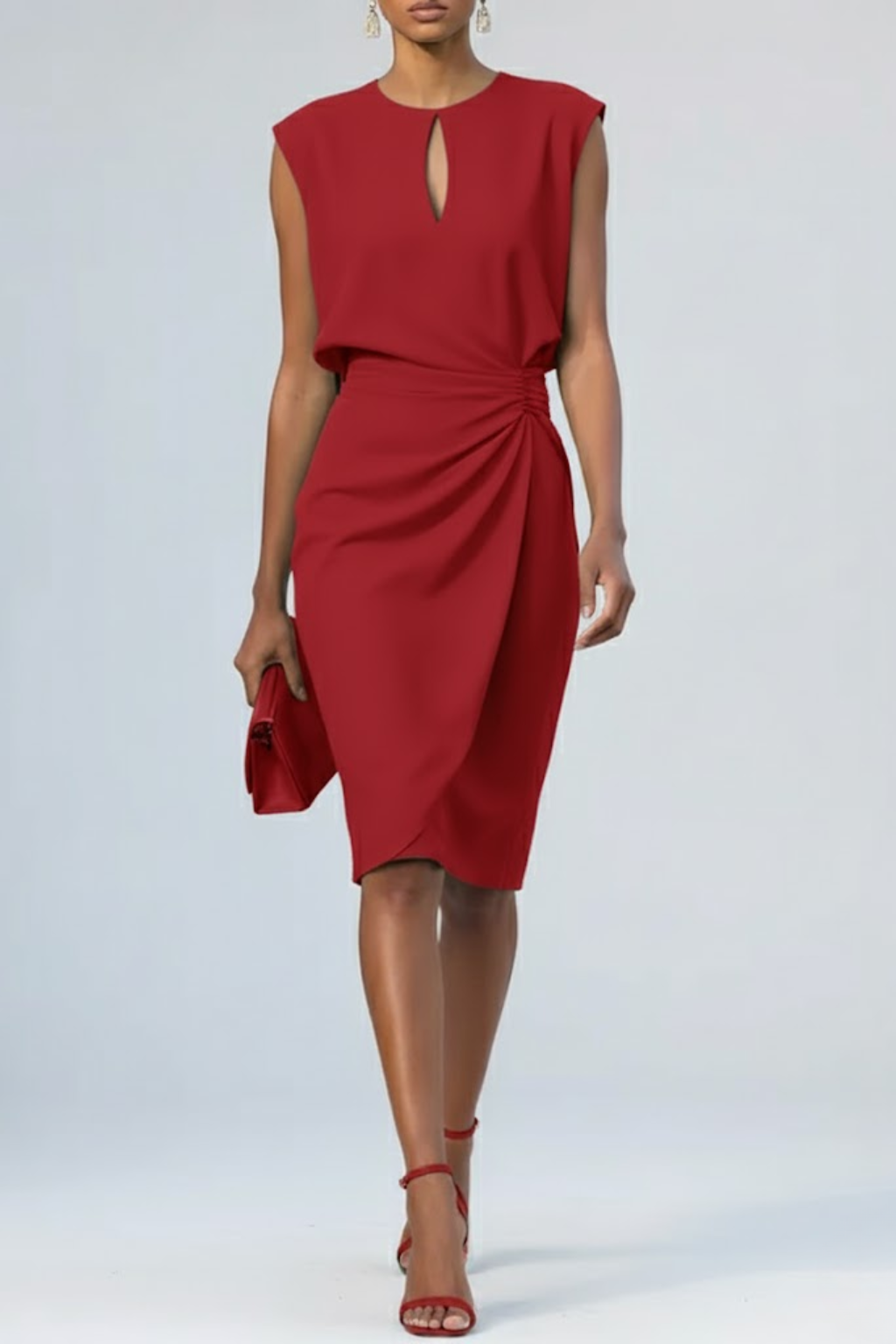 Tere | Women’s Keyhole Midi Cocktail Dress