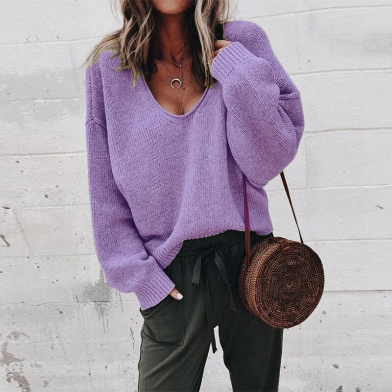 Stacey | Women’s Knit V-Neck Sweater