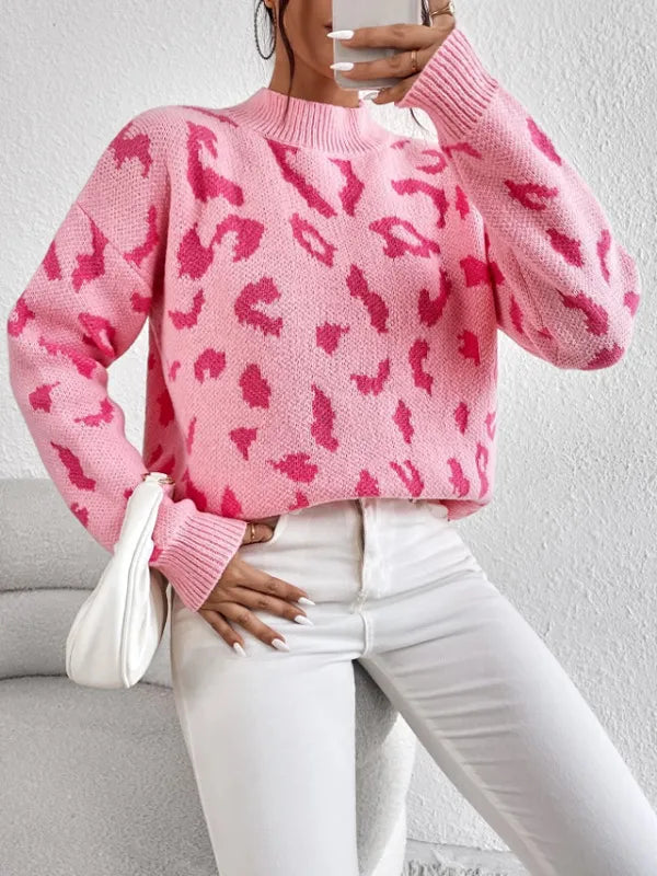 Cheryl | Women’s Leopard Print Knit Sweater