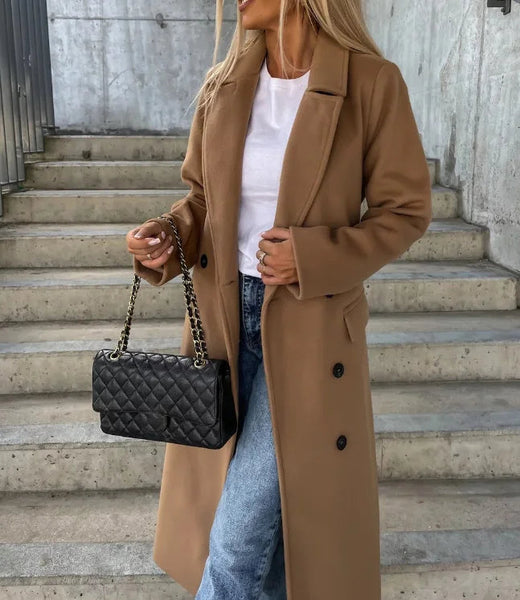 Alvienne | Women’s Long Double-Breasted Coat
