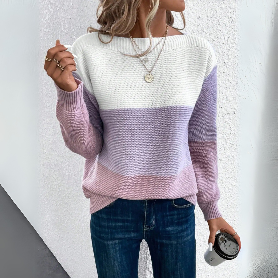 Hans | Women’s Tri-Color Patchwork Sweater