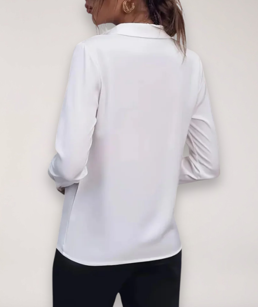 Victa | Women’s Tailored Button Blouse with Classic Collar