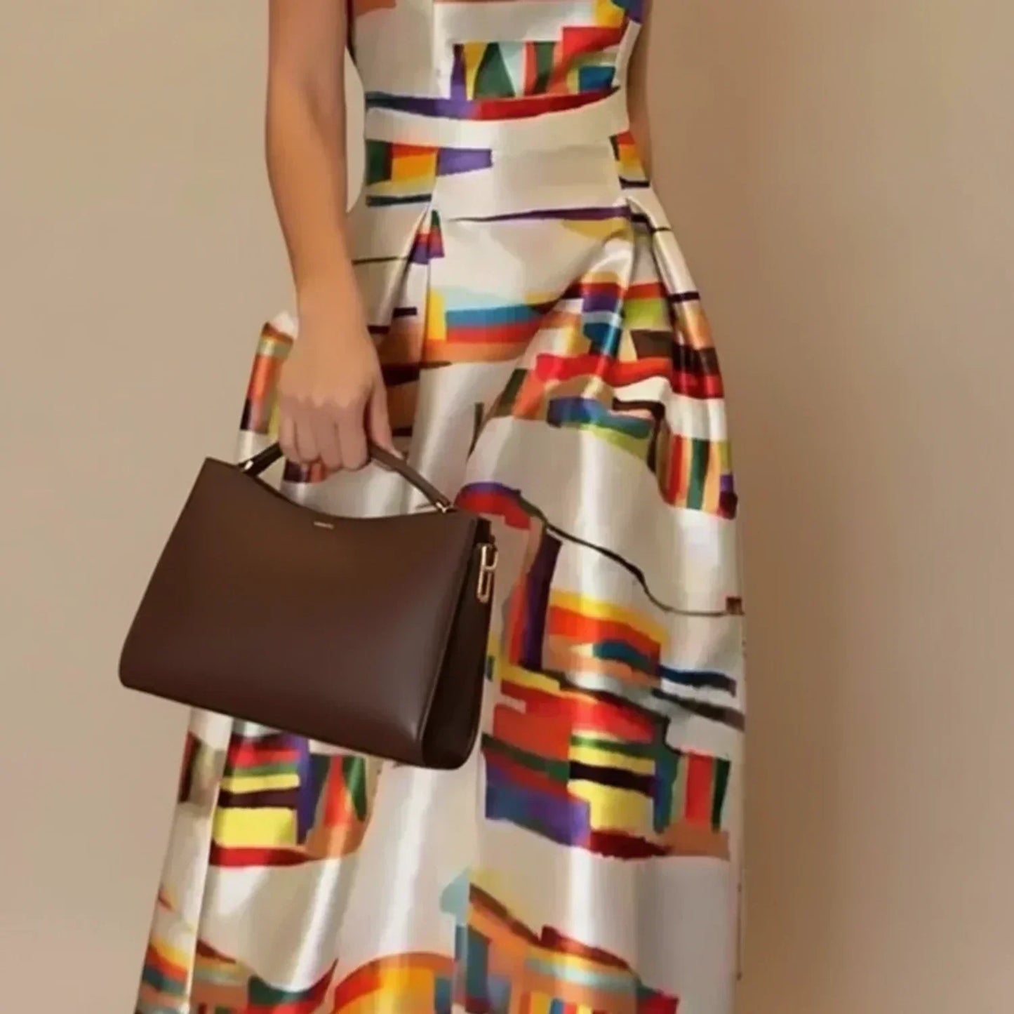 Zarelle | Women’s Sleeveless Geometric A-Line Midi Dress