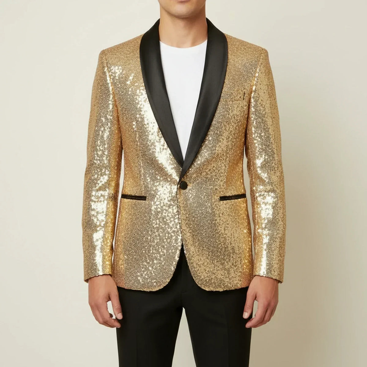 Zolly | Men’s Slim Fit Sequin Shawl Lapel Blazer