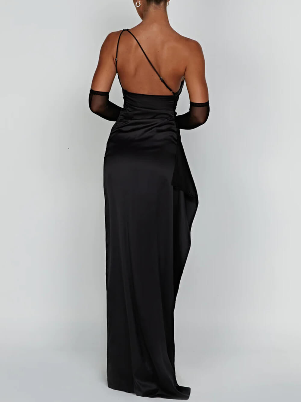 Serra | Women’s One Shoulder Satin Maxi Dress