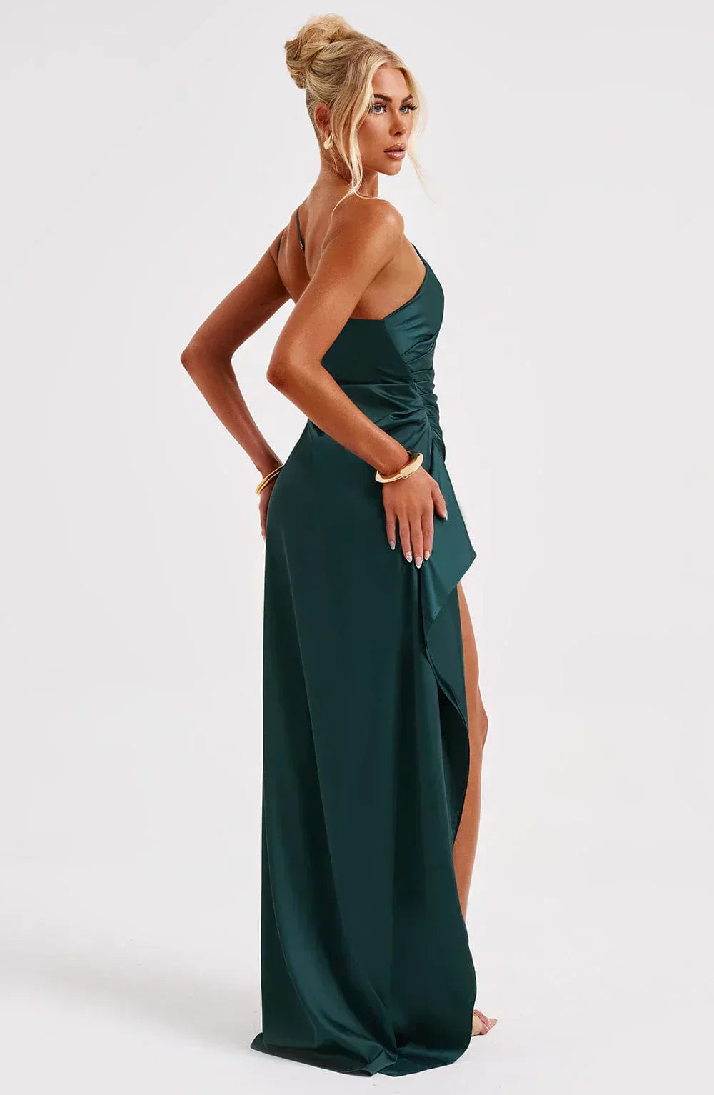 Liliana | Women’s One Shoulder Satin Maxi Dress