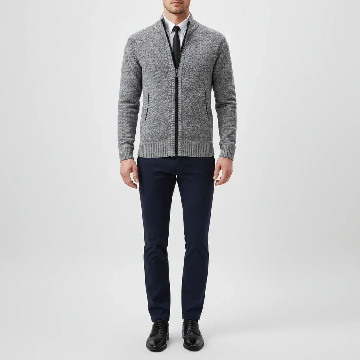 Calvren | Men’s Zip-Up Stand Collar Sweater