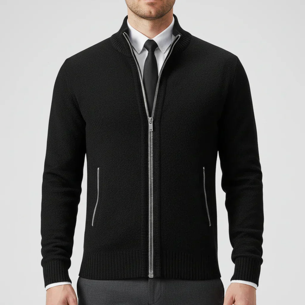 Calvren | Men’s Zip-Up Stand Collar Sweater