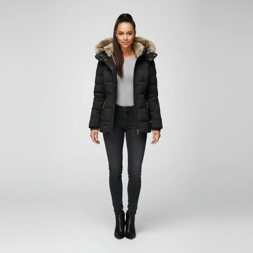 Jessa | Women’s Quilted Faux Fur Hood Puffer Jacket