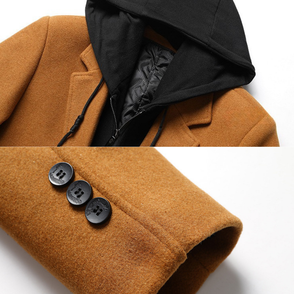 Gaspar | Men’s Hooded Wool-Blend Overcoat