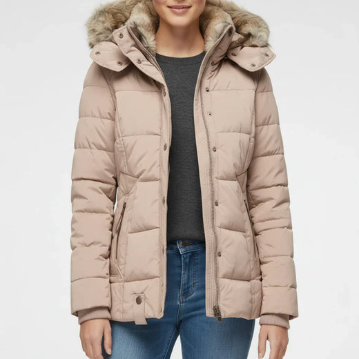 Jessa | Women’s Quilted Faux Fur Hood Puffer Jacket