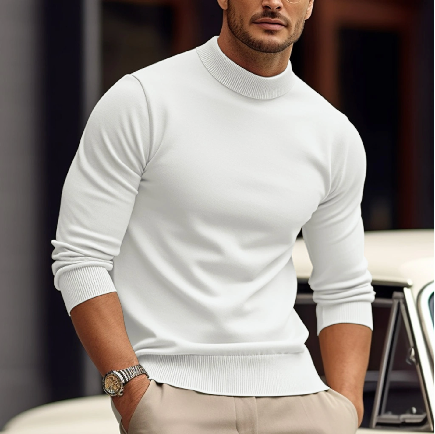 Drenie | Men’s Fitted Turtleneck Sweater