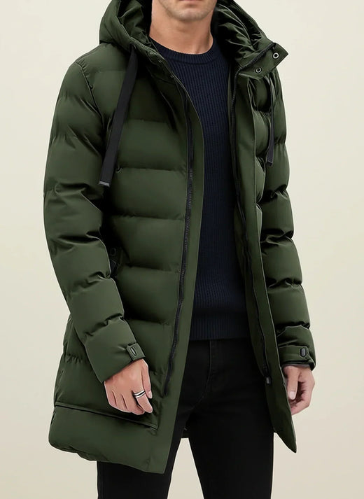 Crish | Men’s Longline Hooded Puffer Jacket