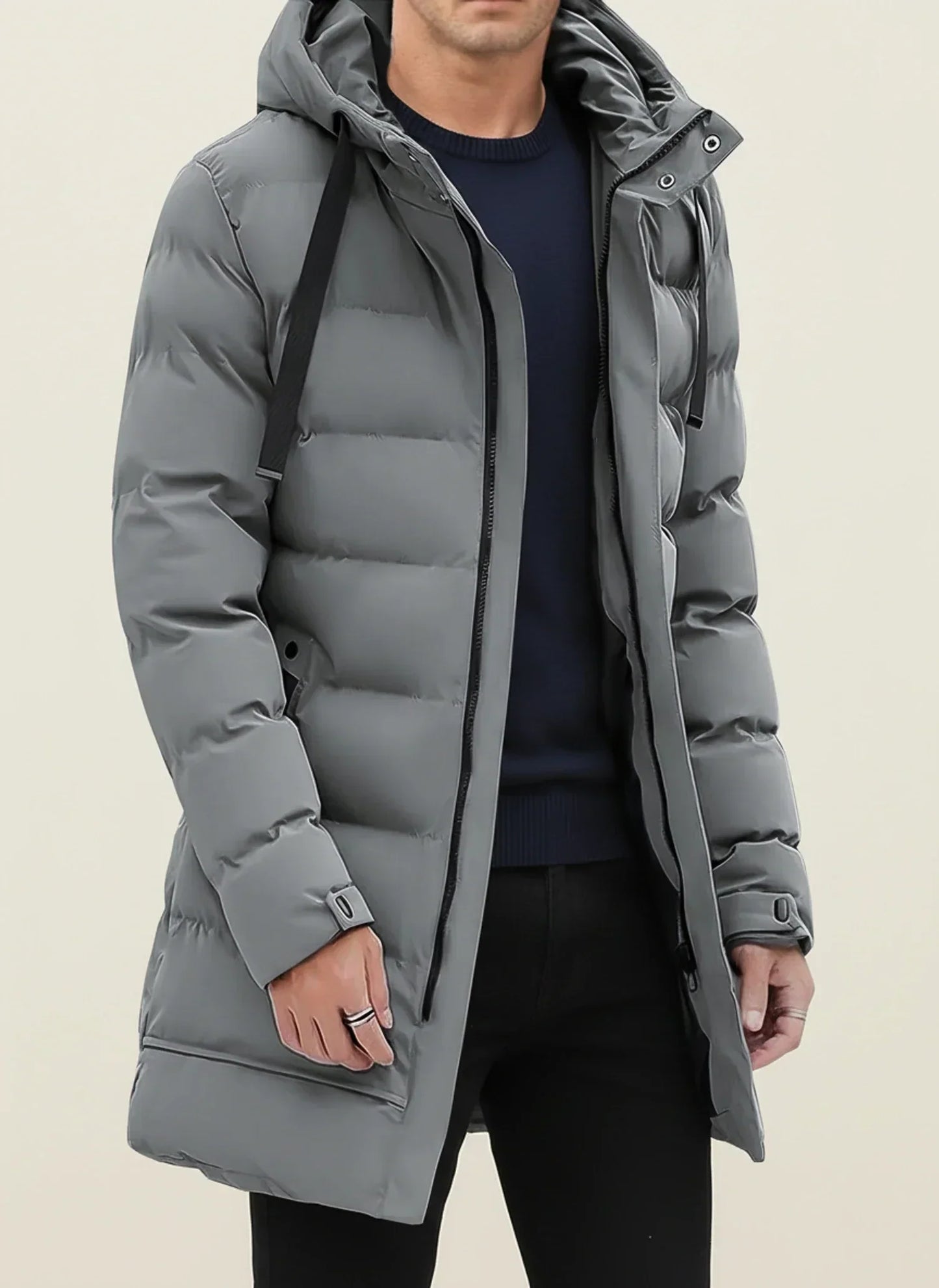 Crish | Men’s Longline Hooded Puffer Jacket