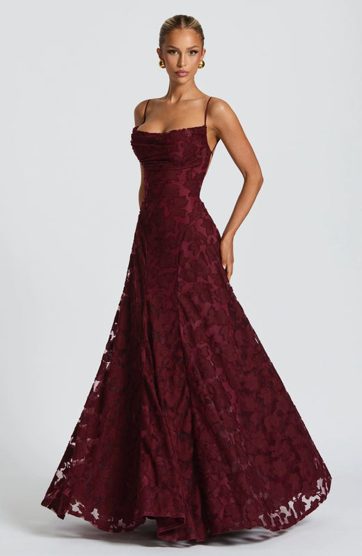 Elvoria | Women’s Spaghetti Strap Cowl Neck Maxi Dress