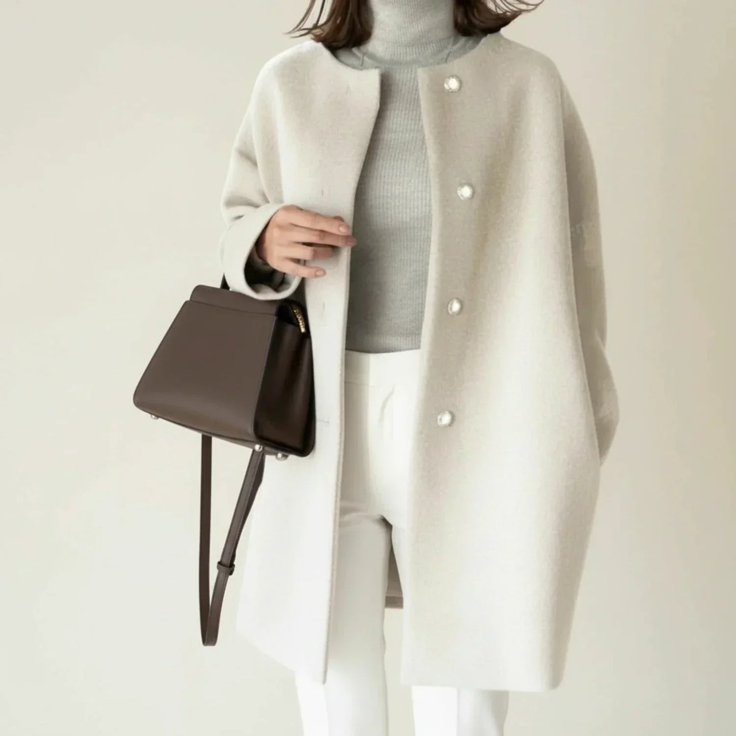 Cranie | Women’s Collarless A-Line Coat
