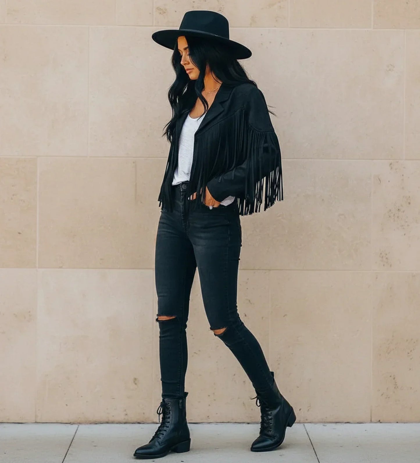 Reyana | Women’s Western Fringe Cropped Jacket