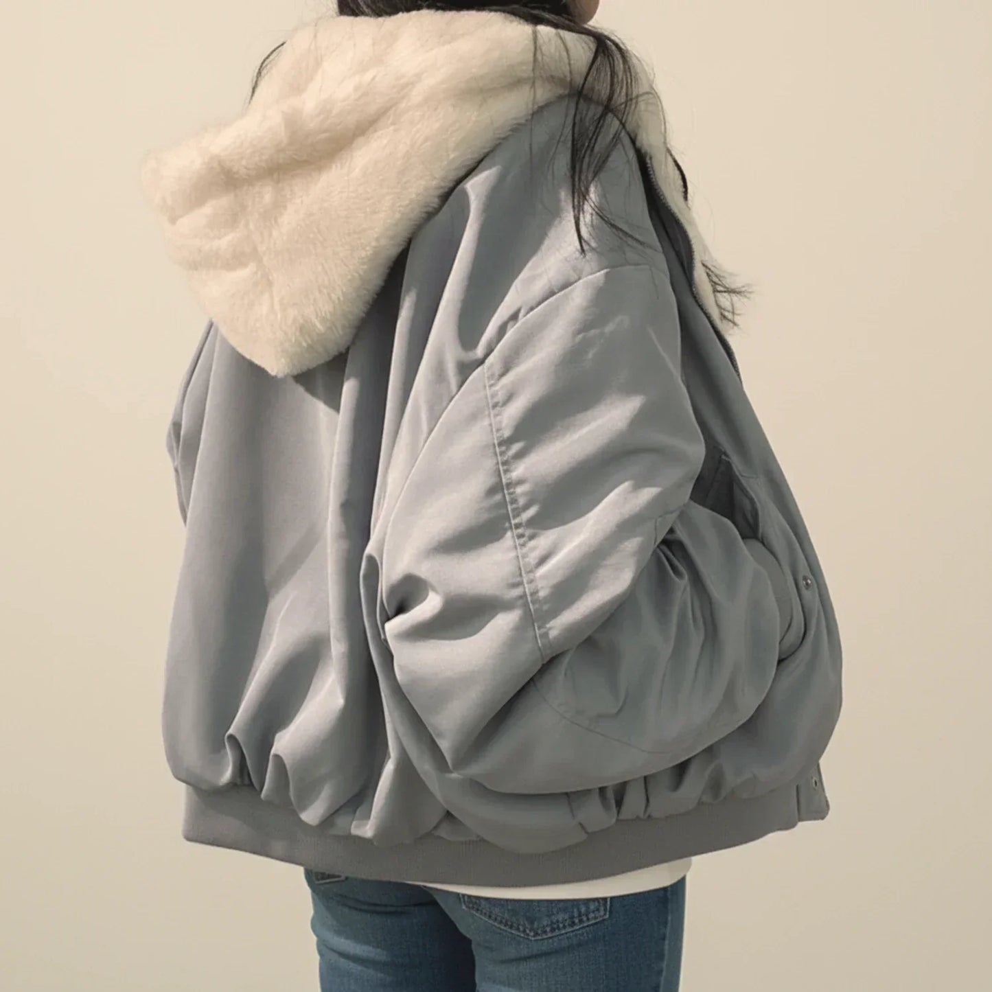 Namieh | Women’s Fur Hooded Bomber Jacket