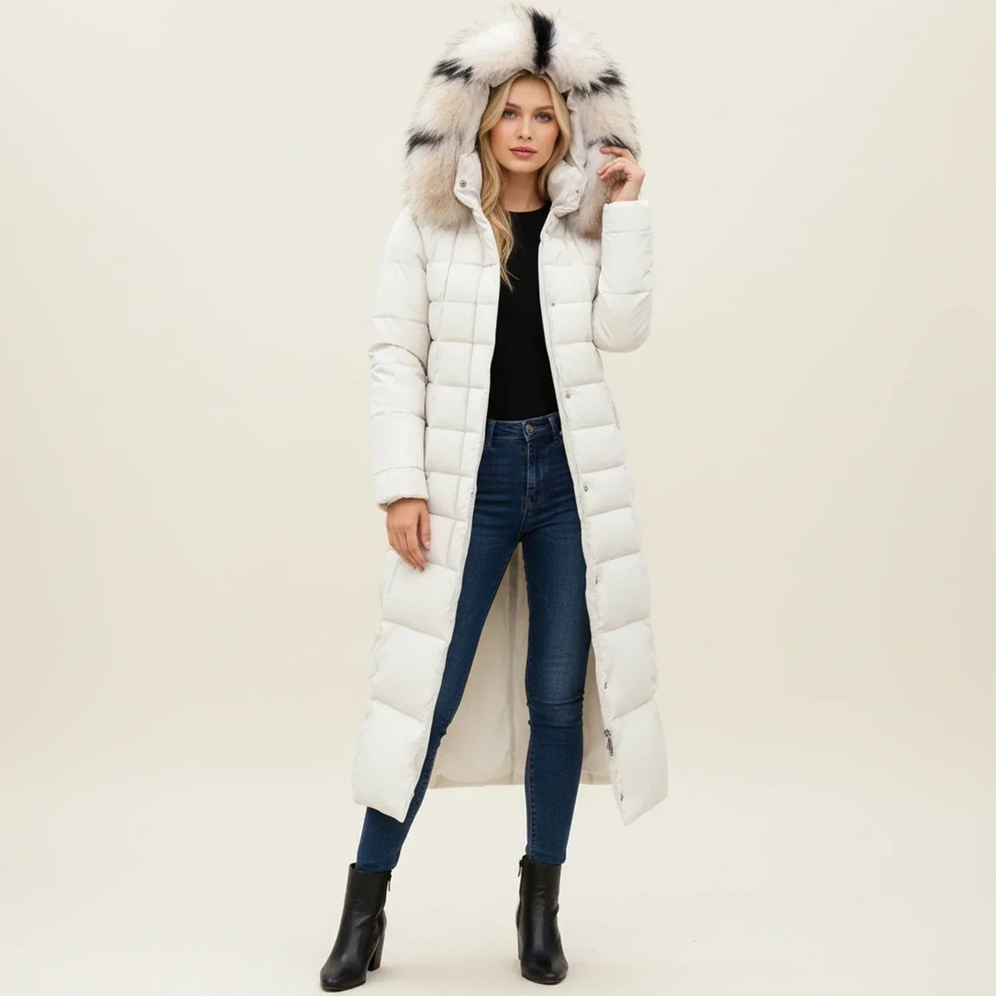 Alviery | Women’s Hooded Belted Puffer Coat