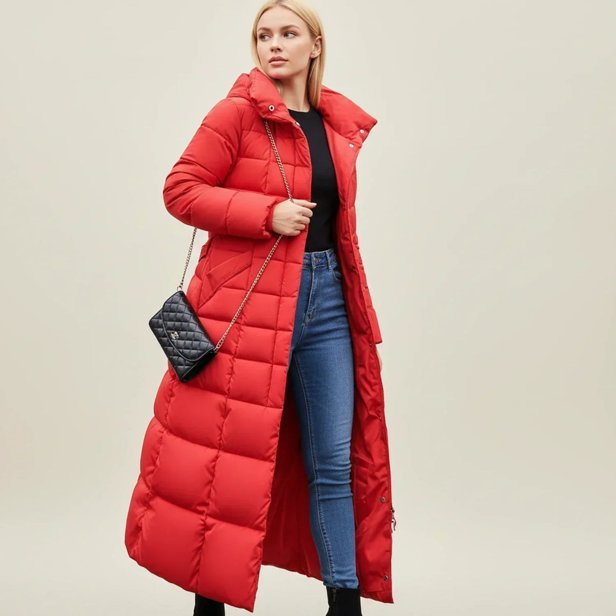Alviery | Women’s Hooded Belted Puffer Coat