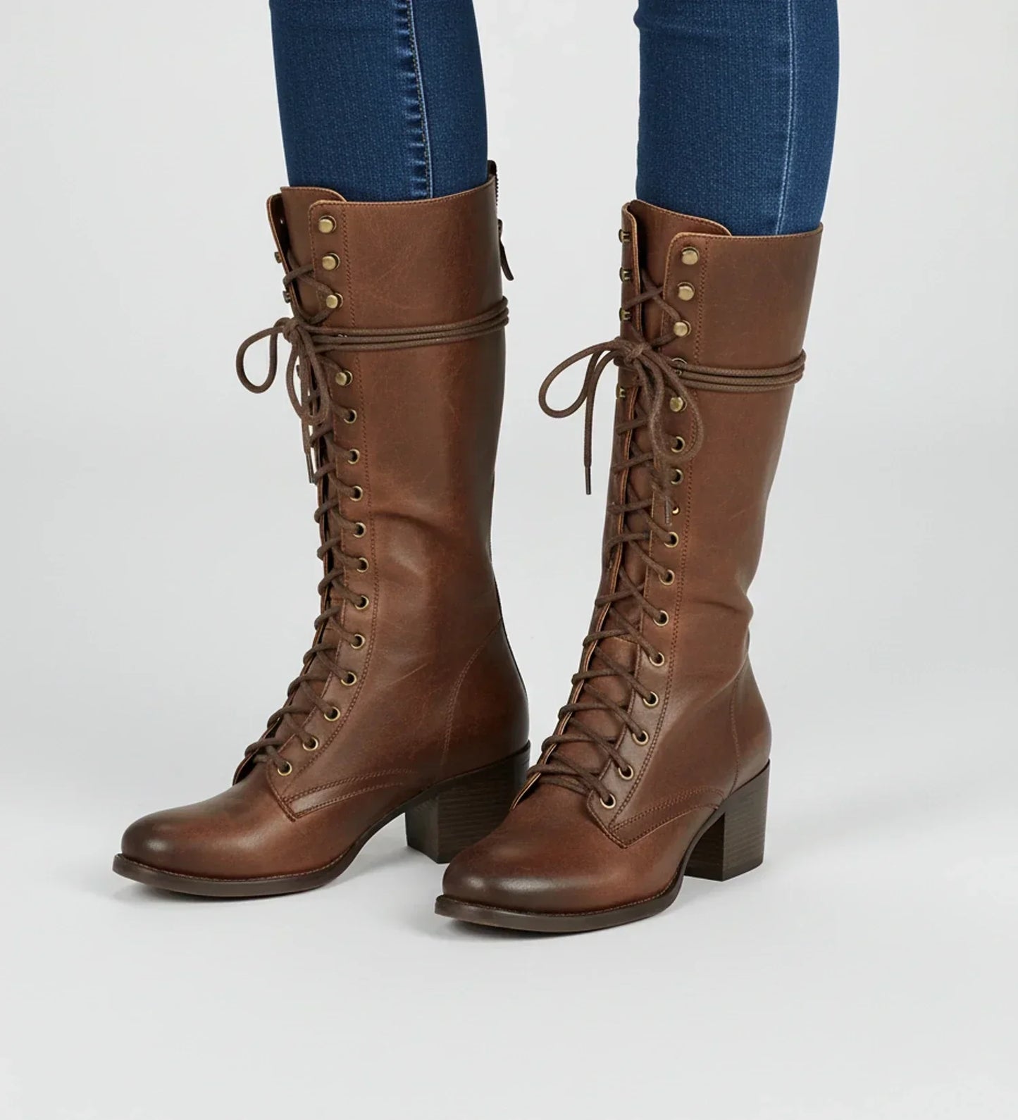Pria | Women’s Knee-High Lace-Up Block Heel Boots