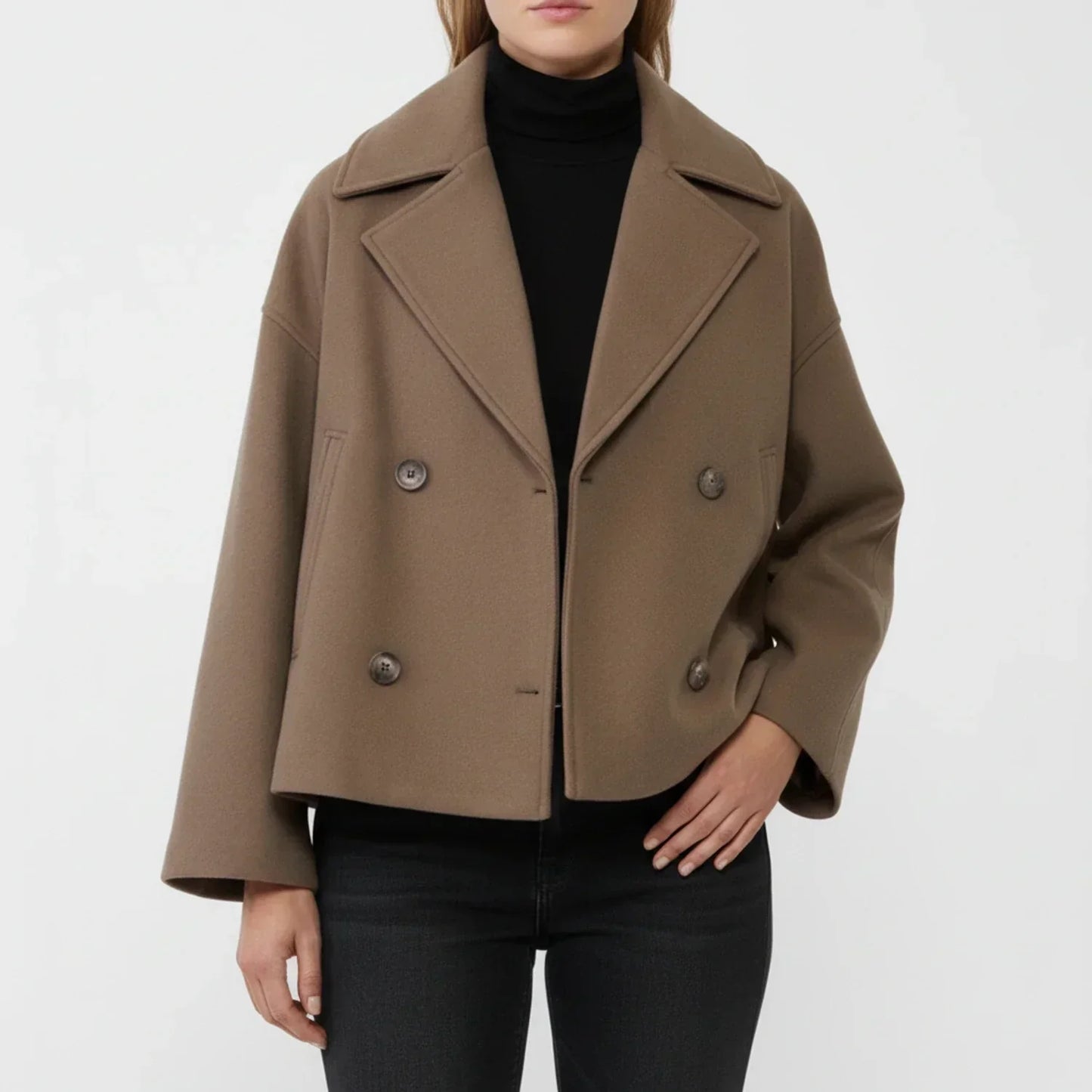 Virelle | Women’s Oversized Cropped Double-Breasted Jacket