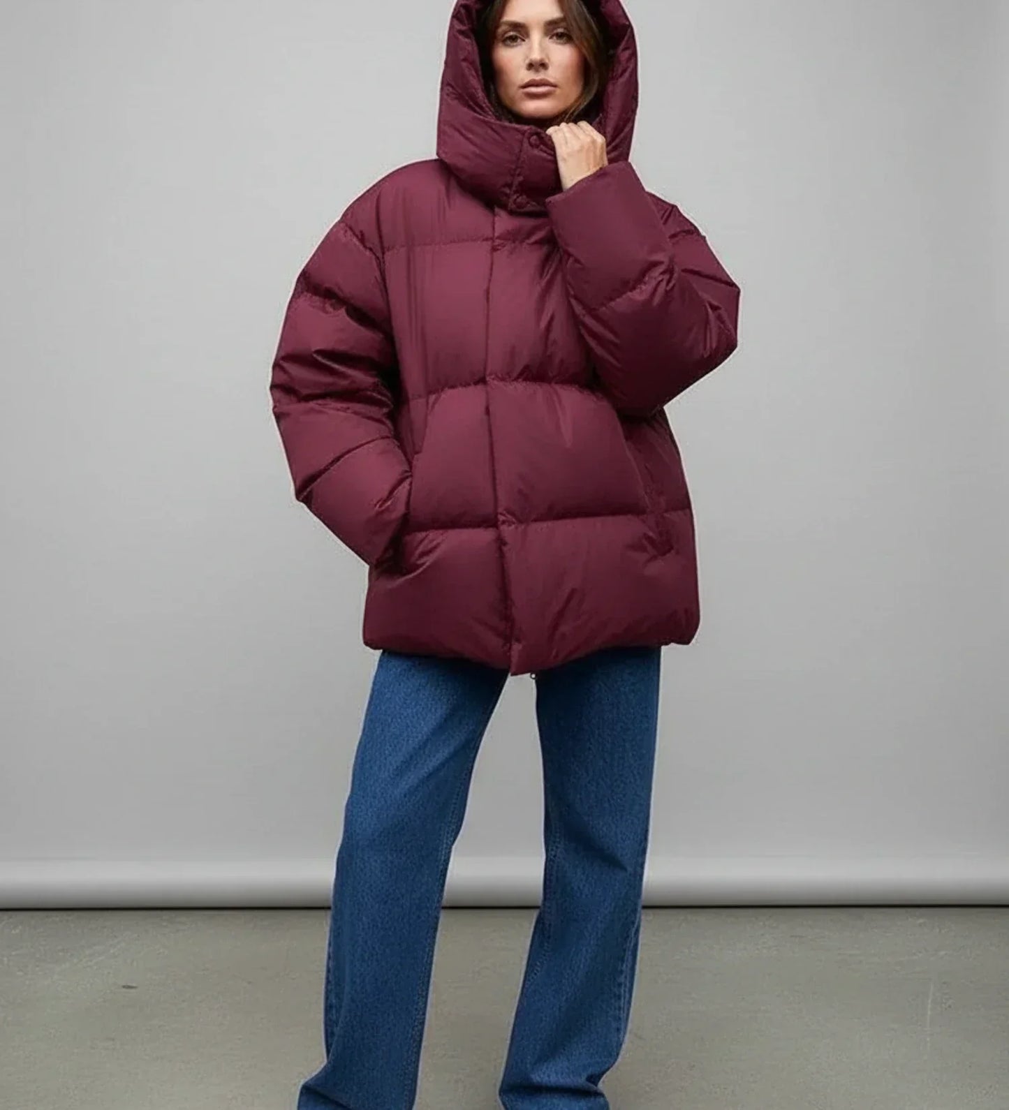 Aurevyn | Women’s Oversized Quilted Hooded Puffer Jacket