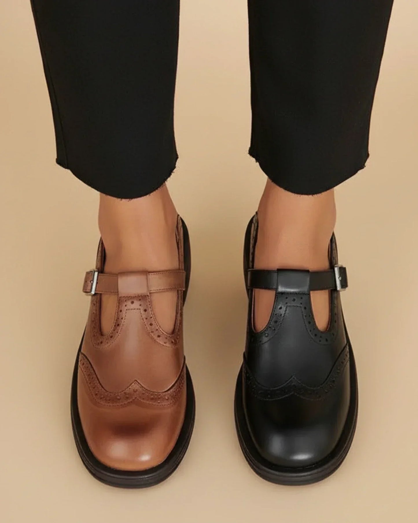 Mayie | Women’s Leather T-Strap Mary Jane Shoes