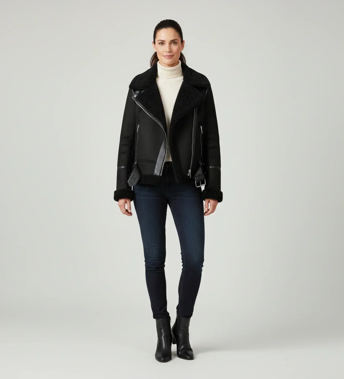 Vinese | Women’s Faux Shearling Aviator Jacket